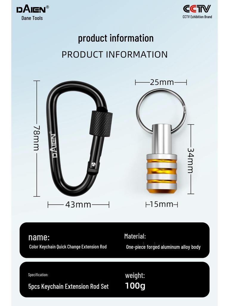 Quick Release 1/4 Hex Socket Keyring Adapter Set