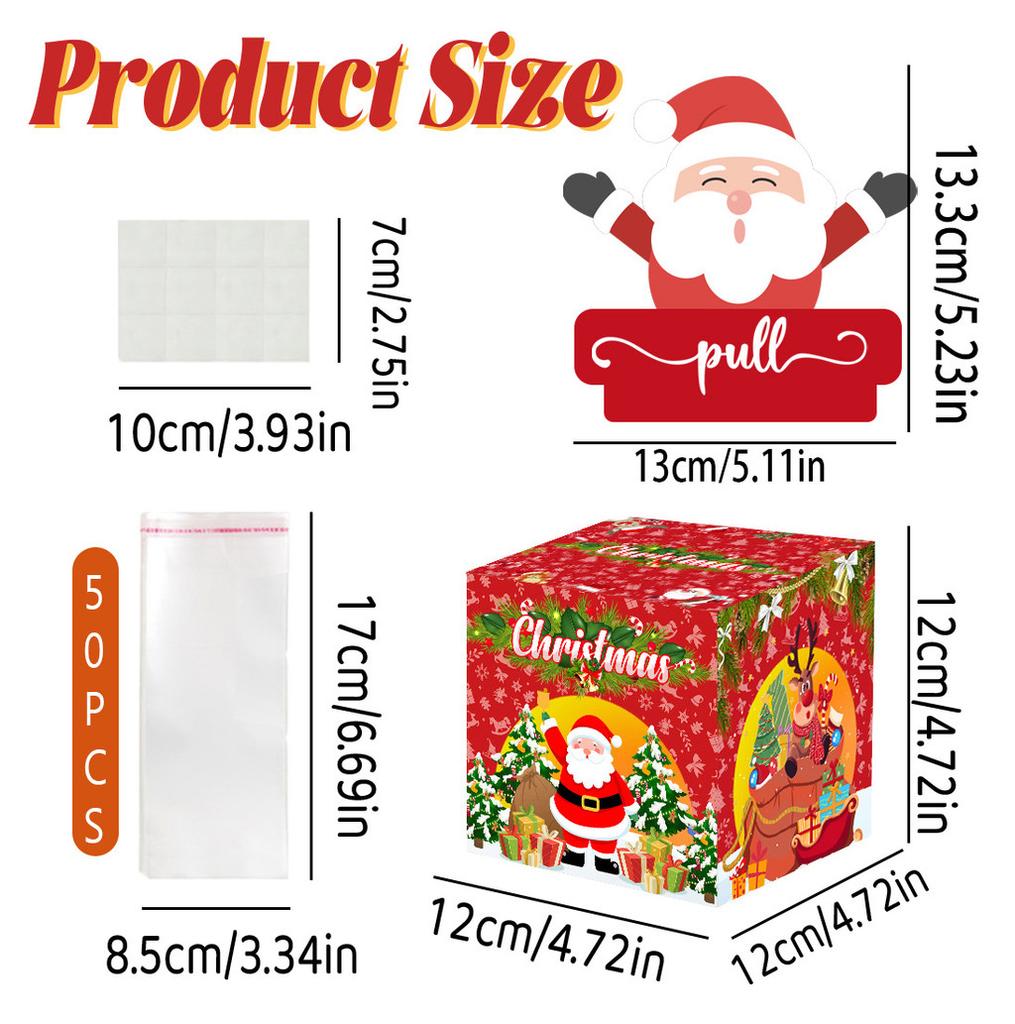 Christmas Santa Red Paper Money Box Festive Celebration Decor And Giving Gift
