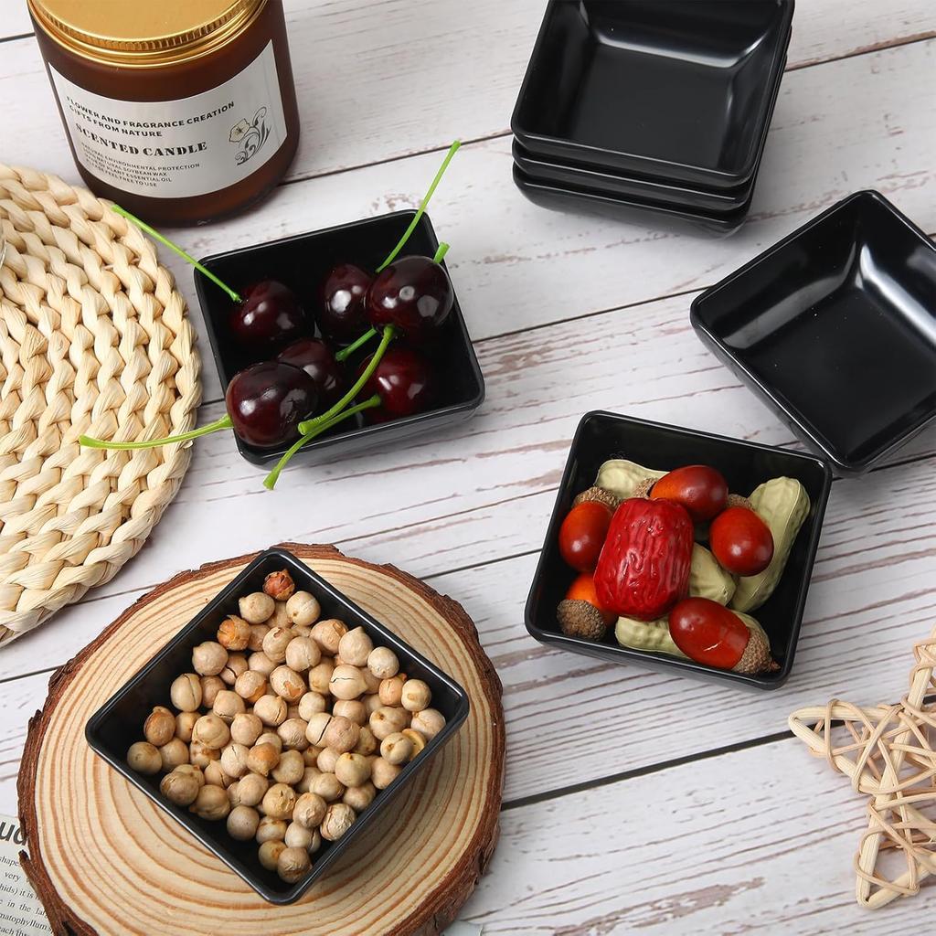 Domensi 24 шт. Миски для соусов, 3 унции Тарелочки для соевого соуса Набор мисок для дипов для томатного соуса, BBQ, кетчупа, суши и других принадлежностей для вечеринок, ужина(черный)