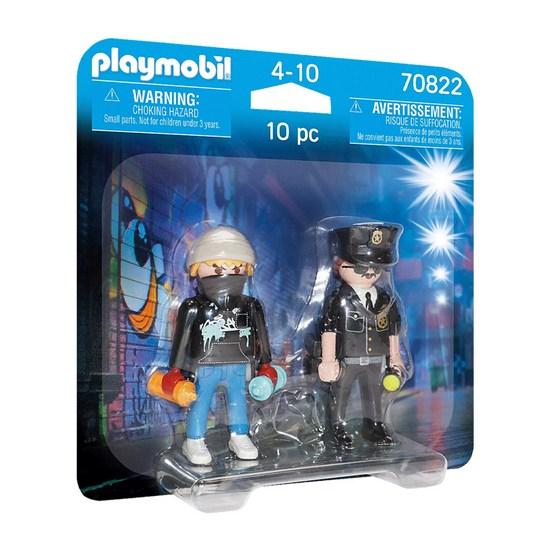 Playmobil Duo Pack Police and Graffiti Figure Set 70822, 1 Set, Popular Toys In Korea