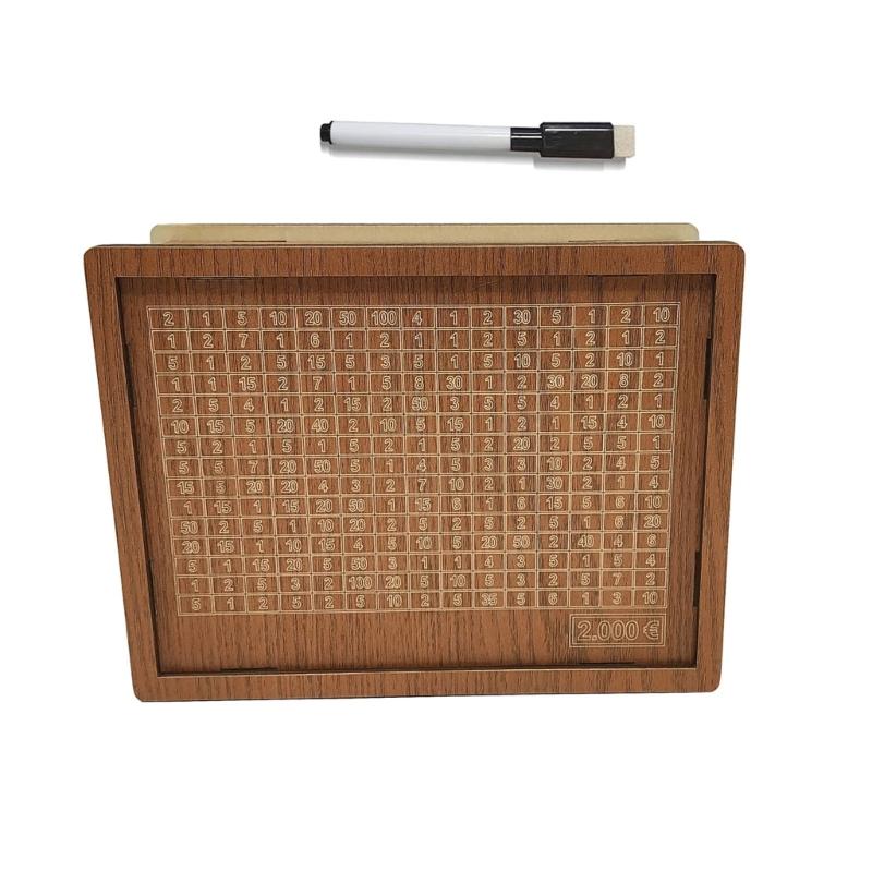 Saving Money Goal Counter Money Savings Targets and Number Wooden Money Box