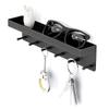 Kitchen Wall Hanger Keys Holder Coat Rack Hanging Hooks Napkin Holder Wall Mount with 6 Hooks Storage Rack for Kitchen Rack