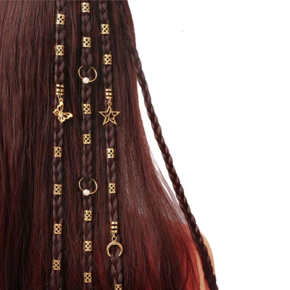 25pcs Hair Braiding Hollow Out Hair Ring Dread Locks Hair Braid Tubes Dreadlocks Beads  Decor
