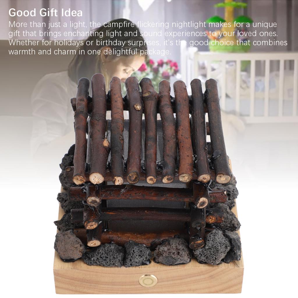 Имитация огня лампа с USB-подзарядкой, 3 режима, белый шум, светодиодный ночник-имитация костра для стола