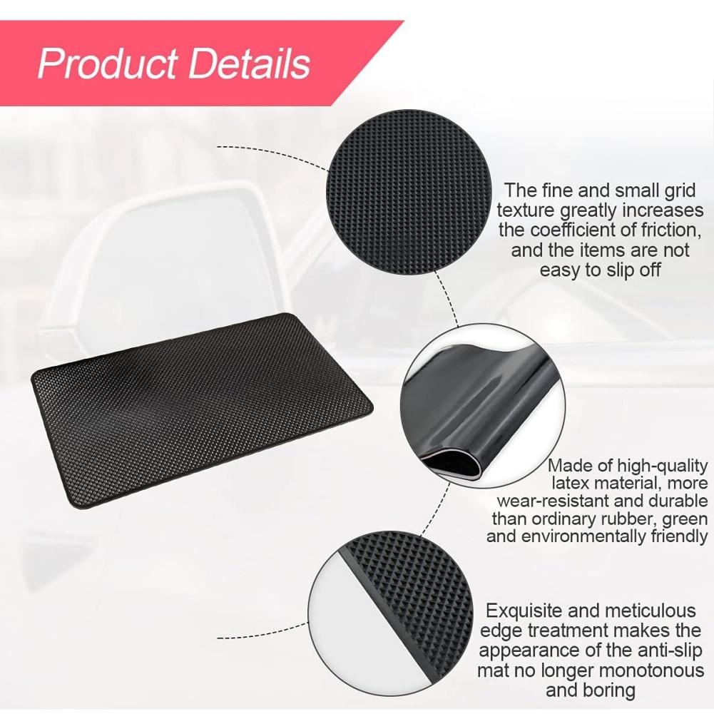 Противоскользящая резиновая накладка на приборную панель автомобиля, универсальный нескользящий коврик для приборной панели автомобиля 10,6x5,9 дюйма, липкий клейкий коврик