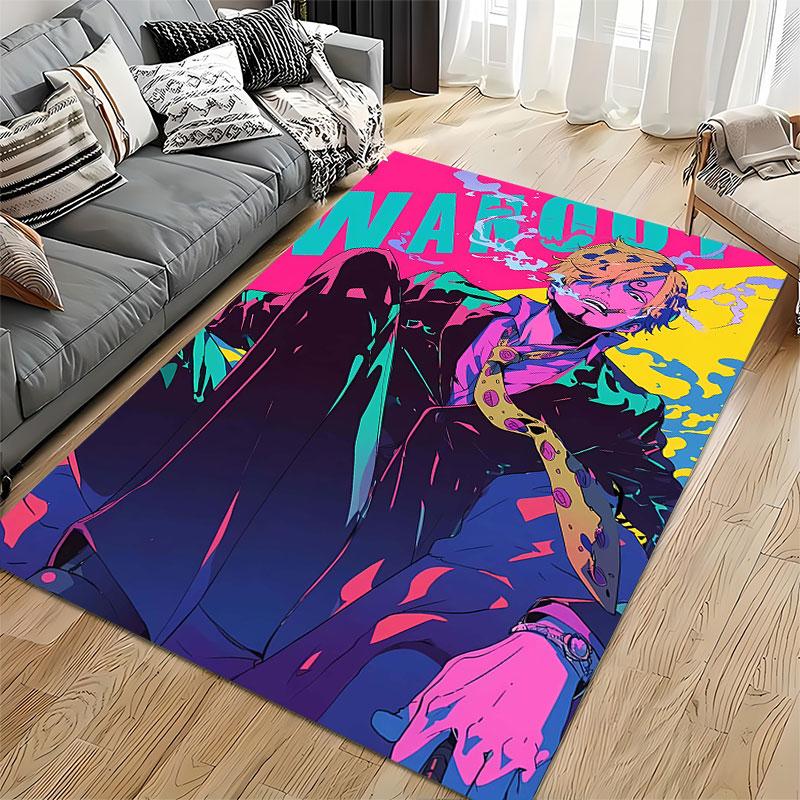 Smoking Character Vibrant Art suitable as a non-slip mat for the living room or bedroom sofa