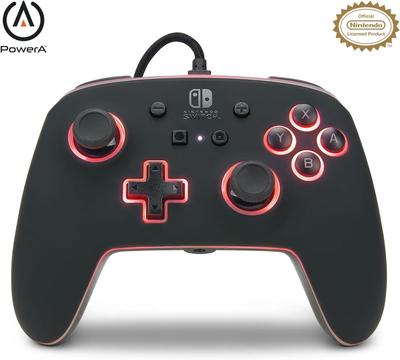 Проводной контроллер PowerA Spectra Enhanced для Nintendo Switch Черный Год Лицензированный Оригинальный ПК Смартфон Обои из-за срока годности - [2 Гарантия]
