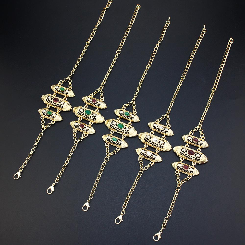 Женский браслет золотого цвета, полый арабеск, браслет-цепочка для невесты в этническом стиле, арабские свадебные украшения