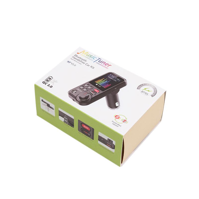 BT93 Bluetooth FM Transmitter: Car MP3 Player with USB, Lossless HiFi, High/Low Tone Equalizer