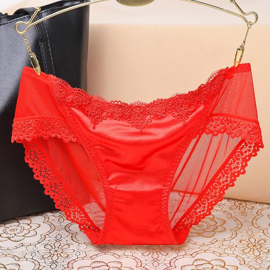Women Briefs Trendy Sexy Perspective Thin Comfortable Inside Wearing Nylon Lace Stitching Ladies Briefs Sleeping Accessories