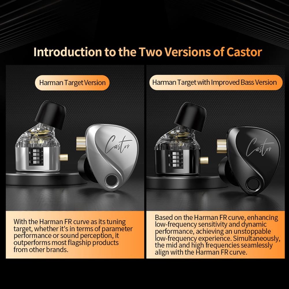 KZ Castor Улучшенный Бас Hi-Fi Наушник Проводные Вкладыши 2 Динамических Высококлассных Настраиваемых Сбалансированных Арматурных Внутриканальных Наушника Музыкальная Гарнитура