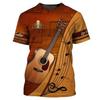 Летние мужские футболки с графикой гитары и 3d модной музыкальной футболкой, пуловер с коротким рукавом и круглым вырезом, топы в стиле рок, хип-хоп, одежда больших размеров