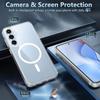 Ударопрочный магнитный чехол из ТПУ+ПК для Samsung Galaxy S24 FE S24FE G, прозрачная задняя крышка, чехол для телефона