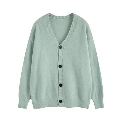 Осенне-зимний утолщенный вязаный кардиган свитер мужской и женский повседневный вязаный жакет с V-образным вырезом