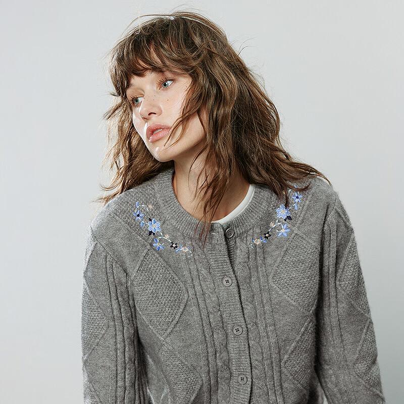 Женский вязаный кардиган Chuyu в стиле ретро с цветочной вышивкой