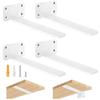 Ohbien Hidden Shelf Brackets, Set of 4, 20cm, 90kg Weight Capacity, Heavy-Duty, 5mm Thick Iron Brackets, Heavy-Duty L-Shaped Brackets, Smooth Surface,