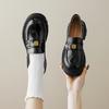 Weiwei Girl 538-5 Platform Loafers Women's Retro British Style Small Leather Shoes Black Thick Heel Single Shoes Women's Soft Sole