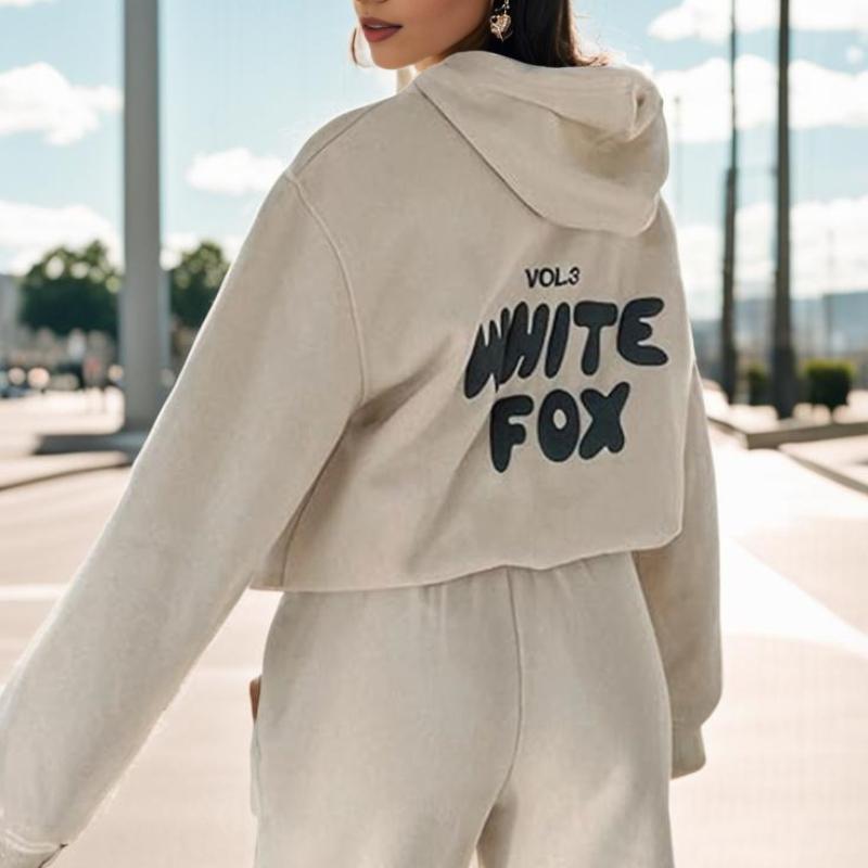 Женский комплект худи на весну, осень и зиму. Модный спортивный пуловер с длинным рукавом и капюшоном. Комплект из двух предметов.