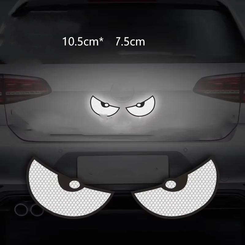 2pcs Devil Cat Eyes Warning Car Reflective Safety Tape Sticker for Auto Truck Motorcycle Trailer Safety Warning Strip