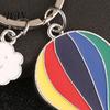 Alloy Keychain with Extension Chain Pendant Enamel Rainbow Hot Air Balloon Charm Key Oil Dripping Color Holder Smiling Cloud Decorative Backpack