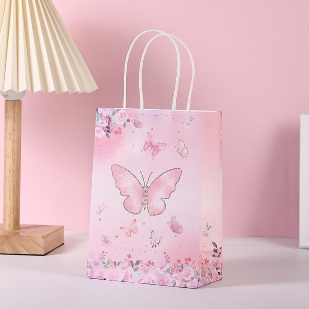10 шт. подарочные пакеты из крафт-бумаги в виде бабочек, пакеты для сладостей, пакеты для сладостей, свадебные пакеты с ручками для вечеринки по случаю дня рождения, свадьбы, детского душа