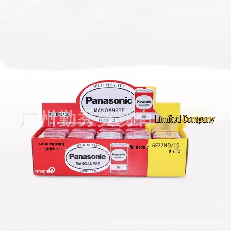 Panasonic 9V 6F22 Carbon Zinc Battery Pack for Microphones and Multimeters
