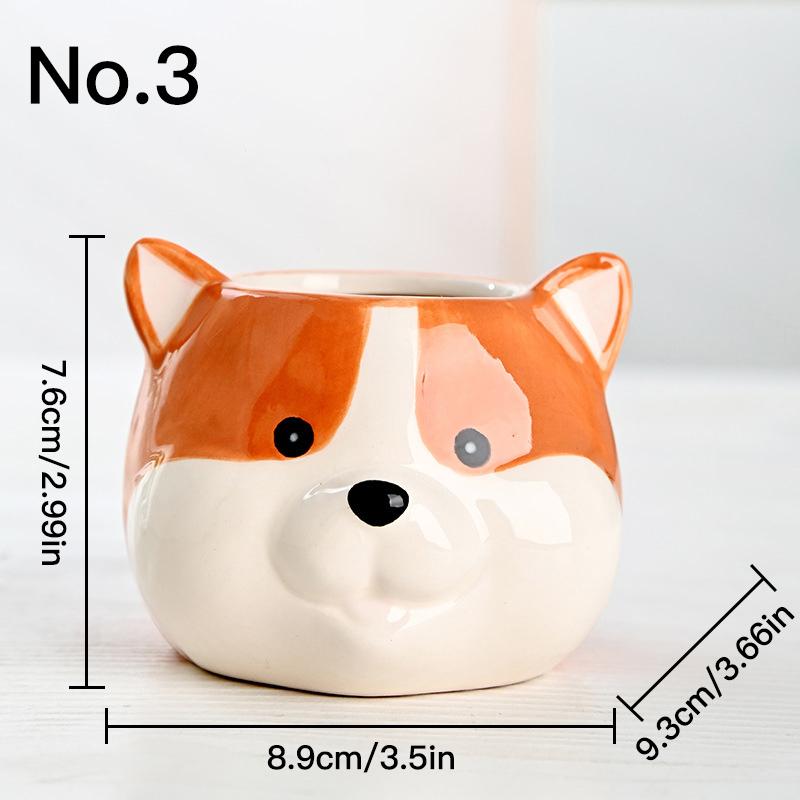 Милый щенок цветочный горшок сочный горшок керамический горшок для домашнего декора украшение для рабочего стола бонсай горшок для украшения сада