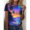 Summer Beautiful Scenery 3D Print T-shirts Women Streetwear Casual Fashion Y2k Short Sleeve T Shirt O-neck Tees Tops Clothing