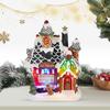 Christmas Gingerbread House Decor Light Up Christmas Village House Collectible Building for Christmas Tabletop Decoration