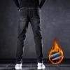 Осенне-зимние джинсы мужские прямые свободные зимние мягкие и утолщенные новые тонкие повседневные длинные брюки