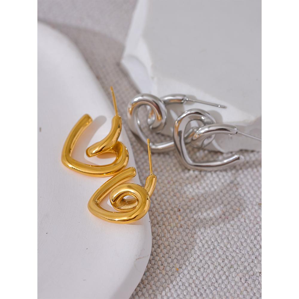 Eetit Минималистичные серьги-обнимашки в форме сердца из нержавеющей стали, устойчивые к ржавчине, с покрытием 18 К, модные повседневные ювелирные изделия, бижутерия, женские аксессуары