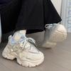 Утолщенные флисовые папины кроссовки 22 зимние новые с толстой подошвой для увеличения роста две хлопковые туфли студенческие спортивные туфли