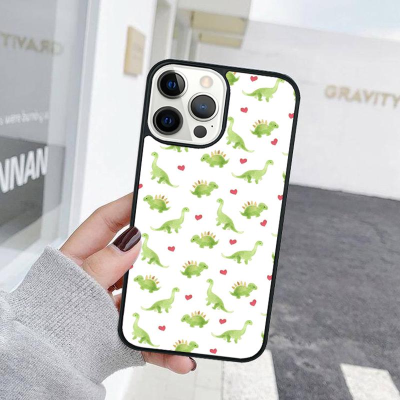Cute Cartoon Little Dinosaur Phone Case For iPhone 17 Air 15 16 Cover 11 13 14 Pro Max 12 Plus Max Fundas