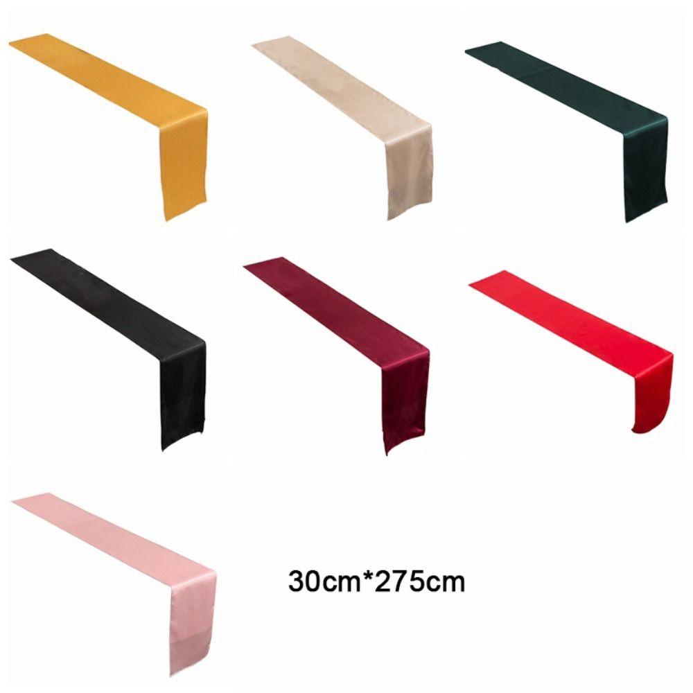 Гладкий атласный столовый раннер однотонная скатерть современная накладка на стол банкет