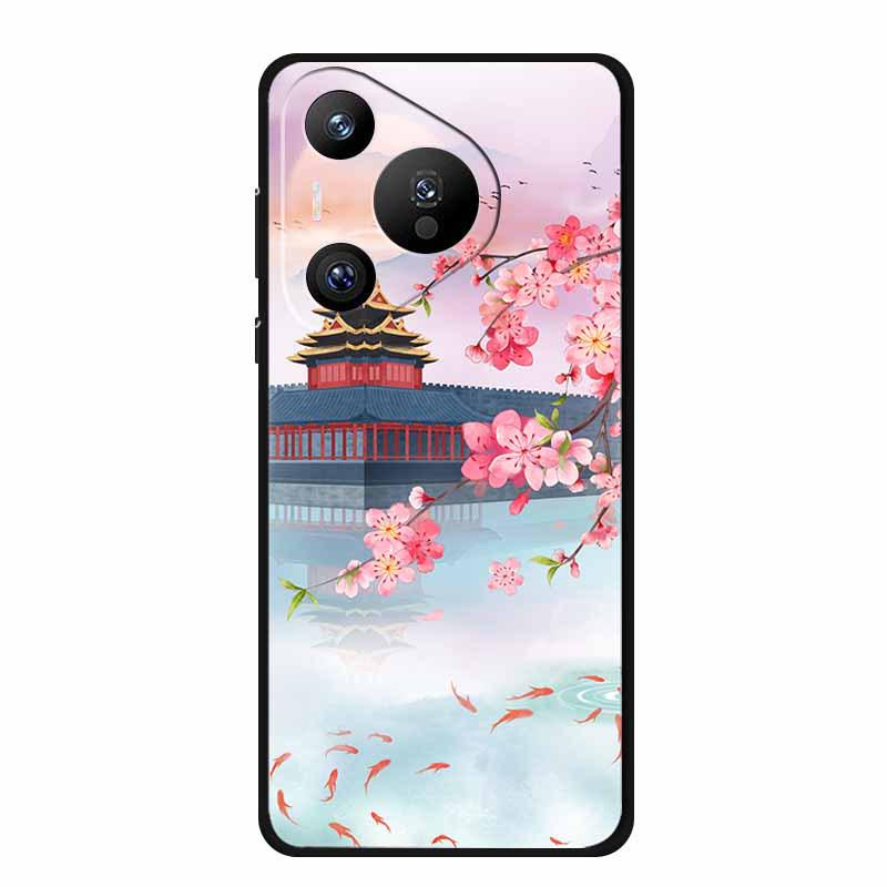 Чехол для телефона Huawei Pura 70 Pro с рельефной текстурой в стиле ретро - Мягкий цветной стиль