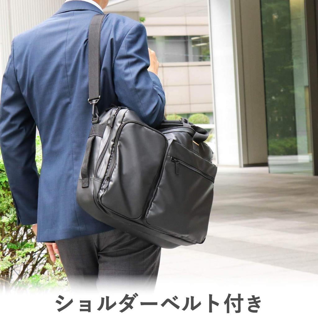 ELECOM Деловая сумка 3WAY Два воздушных отделения Совместима с дюймовым ПК Водоотталкивающая Включает держатель для переноски Черный (Рюкзак/Сумка/Плечо) 15,6