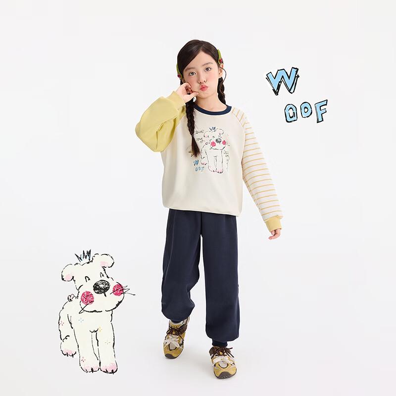 Girls' Cute Cartoon Print Raglan Sleeve Sweatshirt