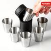 Набор из 5 шт./компл. 30 мл портативных чашек из нержавеющей стали для путешествий на открытом воздухе, чашки для виски, для пикников и мероприятий