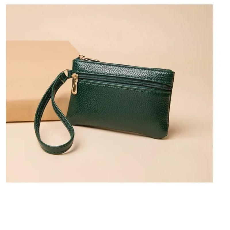 Кошелек для монет с двойной молнией и большой емкостью, женский кошелек для монет, кредитных карт, держатель для удостоверений личности, карманы, кошелек для хранения наушников на молнии