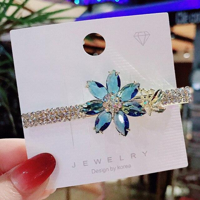 Модная заколка для волос в стиле ретро со стразами и бабочкой, большая заколка для волос с цветком, весенняя заколка, милая женская заколка в виде утконоса, головной убор, заколка для волос