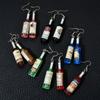 Creative Wine Bottle Pendant Fashion Glass Cocktail Red Wine Drop Earrings For Women