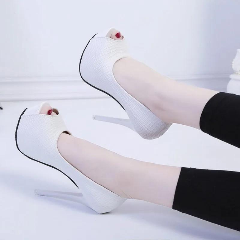 Туфли-лодочки на платформе женские туфли на высоком каблуке женские туфли 2024 водонепроницаемые туфли-лодочки для стола Fishmouth Shallow корейские женские туфли для ночного клуба