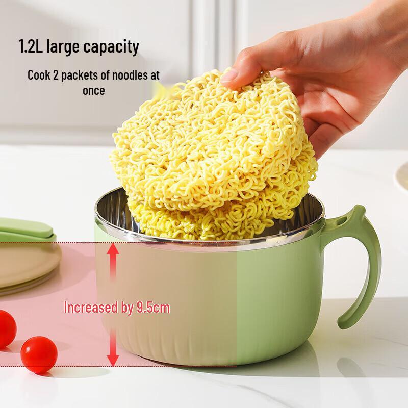 maxcook Кружка для лапши быстрого приготовления из нержавеющей стали 316L с приборами