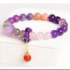 Purple Fire Multi-Stone Amethyst Bracelet & Jade Pendant for Women