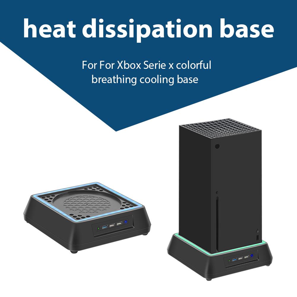 For Xbox Series X Console Cooling Base Touch Control RGB Colorful Light Cooling Fan Stand Bracket With 3 USB Port for Xbox S