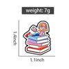 Audio Books Enamel Pins Custom Cartoon Anime Girl Brooches Lapel Badges Clothes Reading Habit Jewelry Gift for Friends