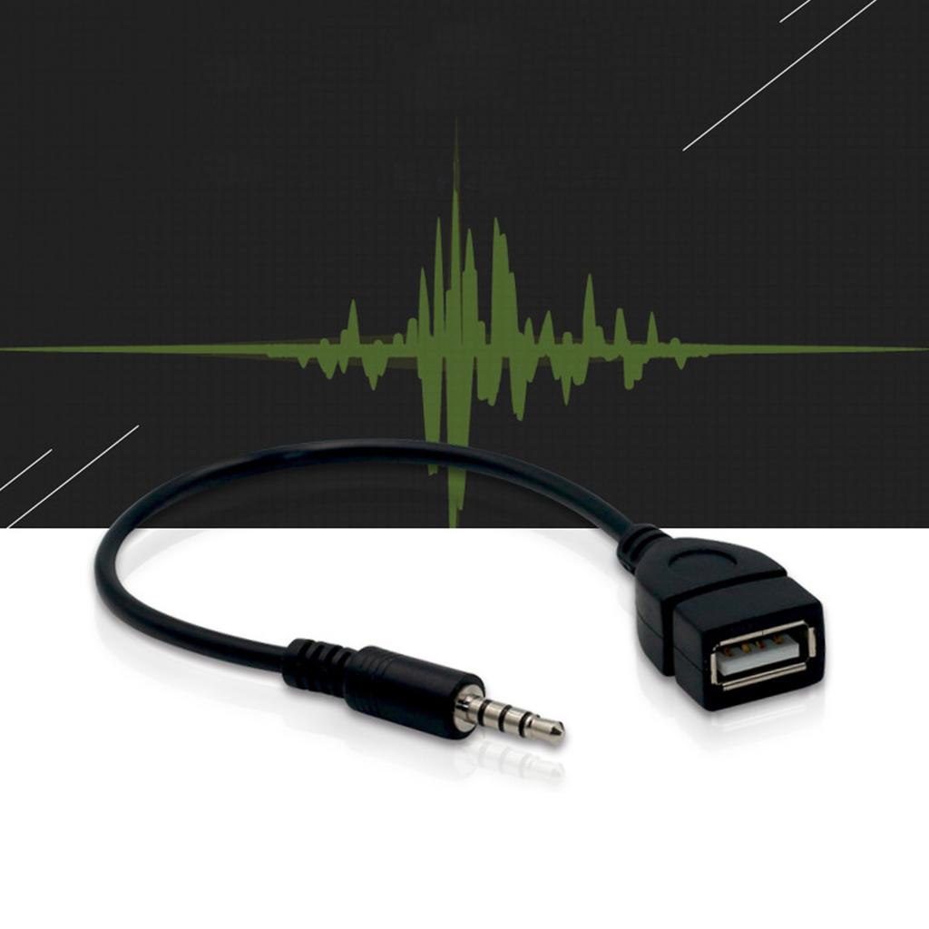 3,5 мм 1/8 дюйма AUX аудио штекер папа на USB 2.0 мама OTG адаптер конвертер кабель для воспроизведения музыки с U-диска в автомобиле