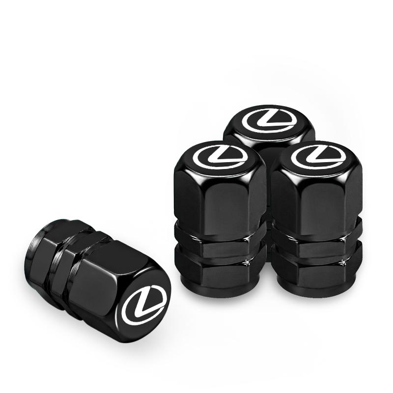 4Pcs Car Tire Valve Caps Alloy Dust Cap For Lexus RX330 IS250 Ct200h GX470 RX350 LX570 F-SPORT Car Styling Accessories Valve Cap QN7