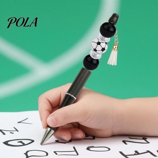Креативные поделки из ручек Набор шариковых ручек с бусинами, с спортивными бусинами, тема DIY-поделок, ручки, письменные принадлежности, для футбольных фанатов, детей и учеников, в школу
