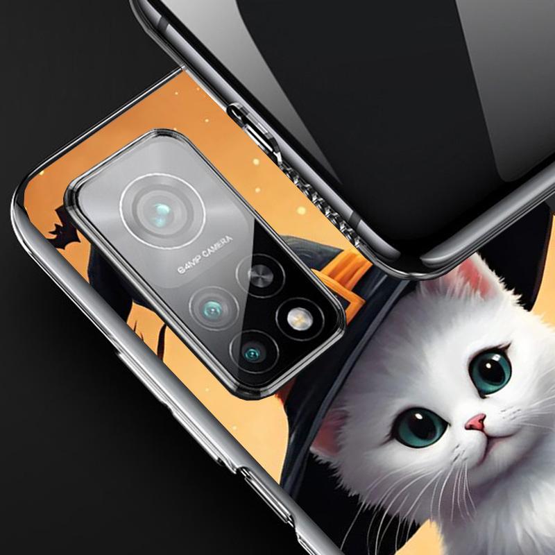 Black Kitten Halloween Pumpkin Phone Case For Xiaomi Redmi Note 15 14 13 12S 12 11 Pro Plus 14S 11S 11E 10 10S 11T 5G Personaliz